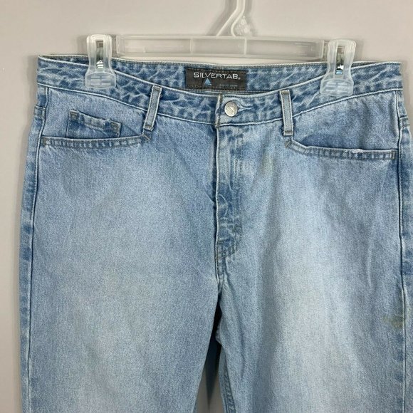 Vintage Silvertab Levis Flare 11M Mid-rise Boyfriend Light Wash Plain Pockets - Picture 3 of 12